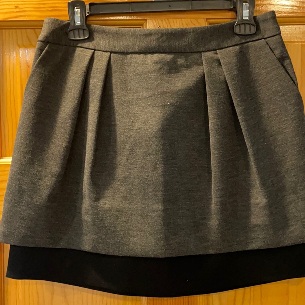 Dark gray and black tiered Mini skirt with pockets